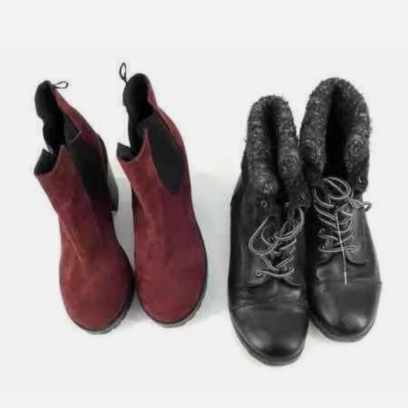 Lot set 17 pairs leather suede boots booties 7 7.5 - Picture 3 of 8